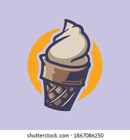 Ice cream illustration with graffity style. file vector editable