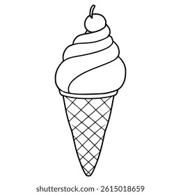 ice cream illustration hand drawn outline vector