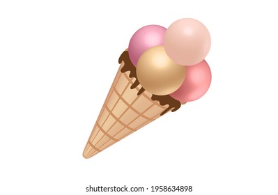 ice cream illustration isolated on white background