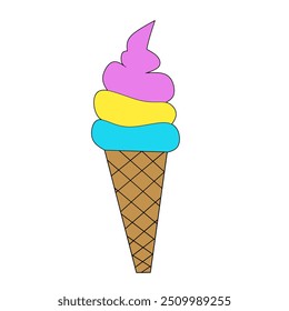 Ice cream illustration isolated in white background 