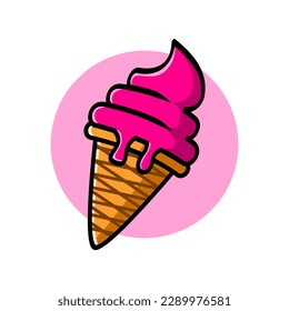 ice cream illustration for logo and sticker.