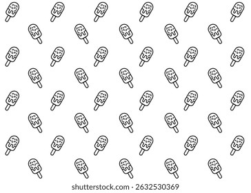 An ice cream illustration pattern with white background, food packaging, menu illustration hand drawn print ads, food business
