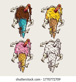 ice cream illustration perfect for logo