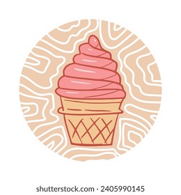ice cream illustration, perfect for websites, banners, menus, flyers, confectionery business cards