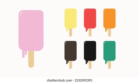 Ice Cream illustration set. Vector isolated editable illustration set of ice cream