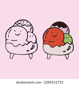 
ice cream illustration in simple style