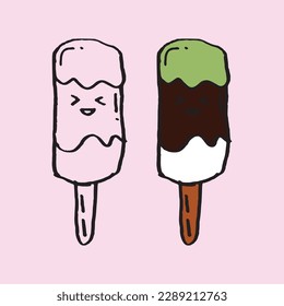 
ice cream illustration in simple style