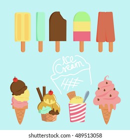 ice cream, illustration and vector