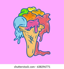 Ice cream illustration vector