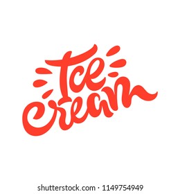Ice cream illustration. Vector colored sign. Design for store.