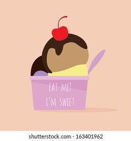 Ice cream, illustration vector design.
