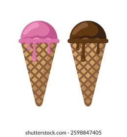 Ice cream illustration vector flat design 