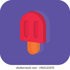 ice cream, illustration or vector image in vivid colors with purple background.