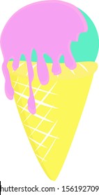 Crema de hielo, ilustración, vector sobre fondo blanco.