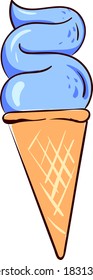 Ice cream, illustration, vector on white background