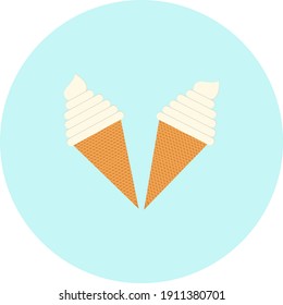 Crema de hielo, ilustración, vector sobre un fondo blanco.