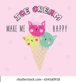 ice cream illustration vector for print