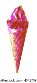 Ice cream illustration. Vintage style. 
