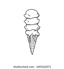 Ice Cream - Ink Vector Sketch Icon