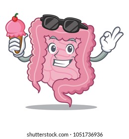 With ice cream intestine character cartoon style