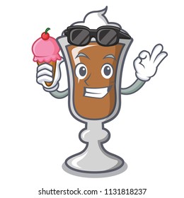 With ice cream irish coffee character cartoon