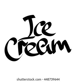 Ice Cream Isolated Calligraphy Lettering Word Stock Vector (Royalty ...