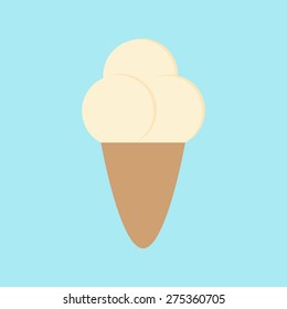 Ice cream isolated icon. Tasty ice cream. Isolated ice cream icon on background. Fresh cold ice cream. Summer ice cream icon. Flat style vector illustration. 