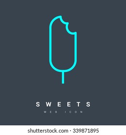 ice cream isolated minimal single flat linear icon. Line vector icon for websites and mobile minimalistic flat design. Modern trend concept design style illustration symbol