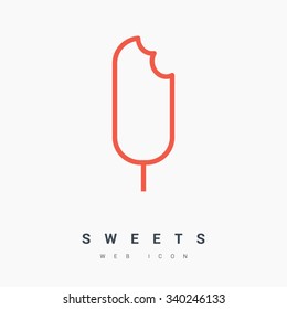 ice cream isolated minimal single flat linear icon. Line vector icon for websites and mobile minimalistic flat design. Modern trend concept design style illustration symbol