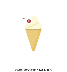 Ice cream isolated on background. Vector flat Illustration.