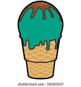 Ice cream isolated on white background, Vector illustration