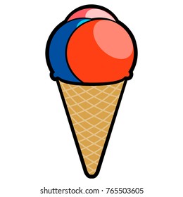 Ice cream isolated on white background, Vector illustration