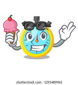 With ice cream isolated stopwatch with in the character