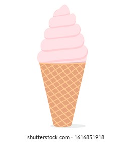Ice cream. Isolated vector color image on a white background. Flat style ice cream icon