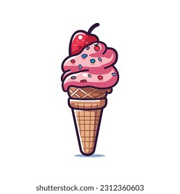 ice cream isolated Vector illustration for web,design, print.