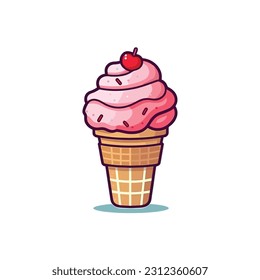 ice cream isolated Vector illustration for web,design, print.