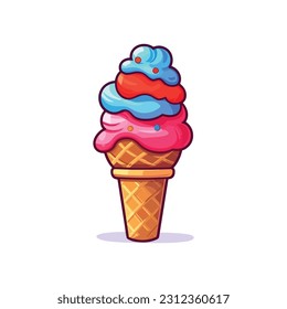 ice cream isolated Vector illustration for web,design, print.