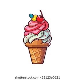 ice cream isolated Vector illustration for web,design, print.