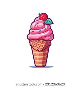 ice cream isolated Vector illustration for web,design, print.