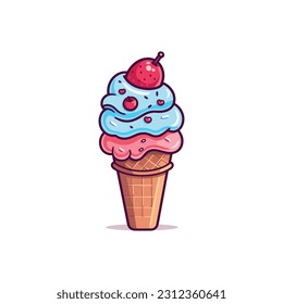 ice cream isolated Vector illustration for web,design, print.