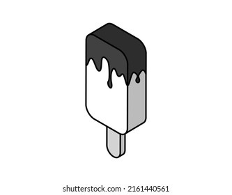 Ice cream isometric design icon. Vector web illustration. 3d colorful concept