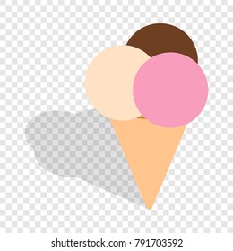 Ice cream isometric icon 3d on a transparent background vector illustration