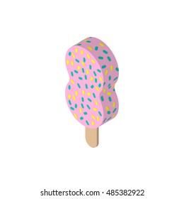 Ice cream isometric icon on white background Created For Mobile, Web, Decor, Print Products, Applications