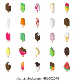 Ice cream isometric icon on white background Created For Mobile, Web, Decor, Print Products, Applications