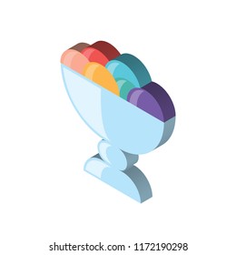Ice cream isometric left top view 3D icon