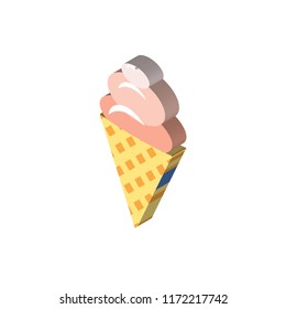 Ice cream isometric left top view 3D icon