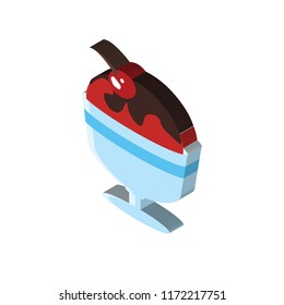 Ice cream isometric left top view 3D icon