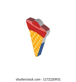 Ice cream isometric left top view 3D icon