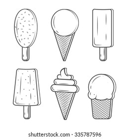 Ice cream isometric set. Template for menu, store, cafe, banner, poster, pack or your artworks.
