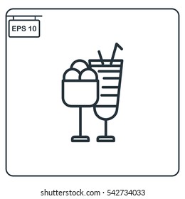 Ice cream and juice Icon, Vector